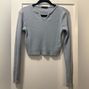 Brandy Melville Baby Blue Ribbed Top (cropped)